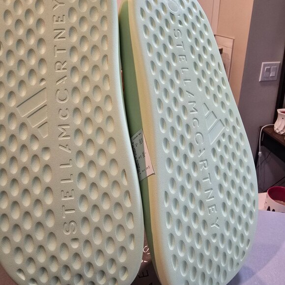 Stella McCartney x Adidas Women’s Size 9 Halo Carbon Light Green Slides JI1217 - Picture 10 of 14